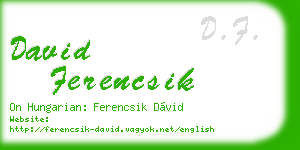 david ferencsik business card