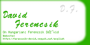 david ferencsik business card
